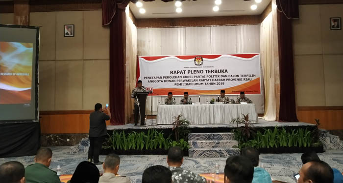 Pleno Penetapan Kursi Parpol dan Anggota DPRD Riau Terpilih Dipercepat Hari Ini, Ini Alasannya