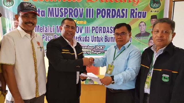 Terpilih Aklamasi di Musprov, Marjoni Hendri Pimpin Pordasi Riau