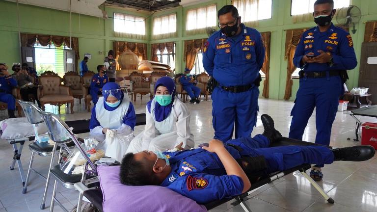 HUT Polairud ke-70, Polres Siak Gelar Donor Darah