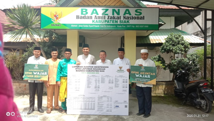 2019 Baznas Siak Kumpulkan ZIS Rp 15,8 Miliar dan Terima Predikat Wajar dari Akuntan Publik