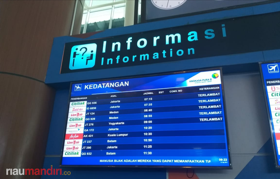 Bandara SSK II Kembali Terganggu, 5 Pesawat Tunda Penerbangan ke Pekanbaru