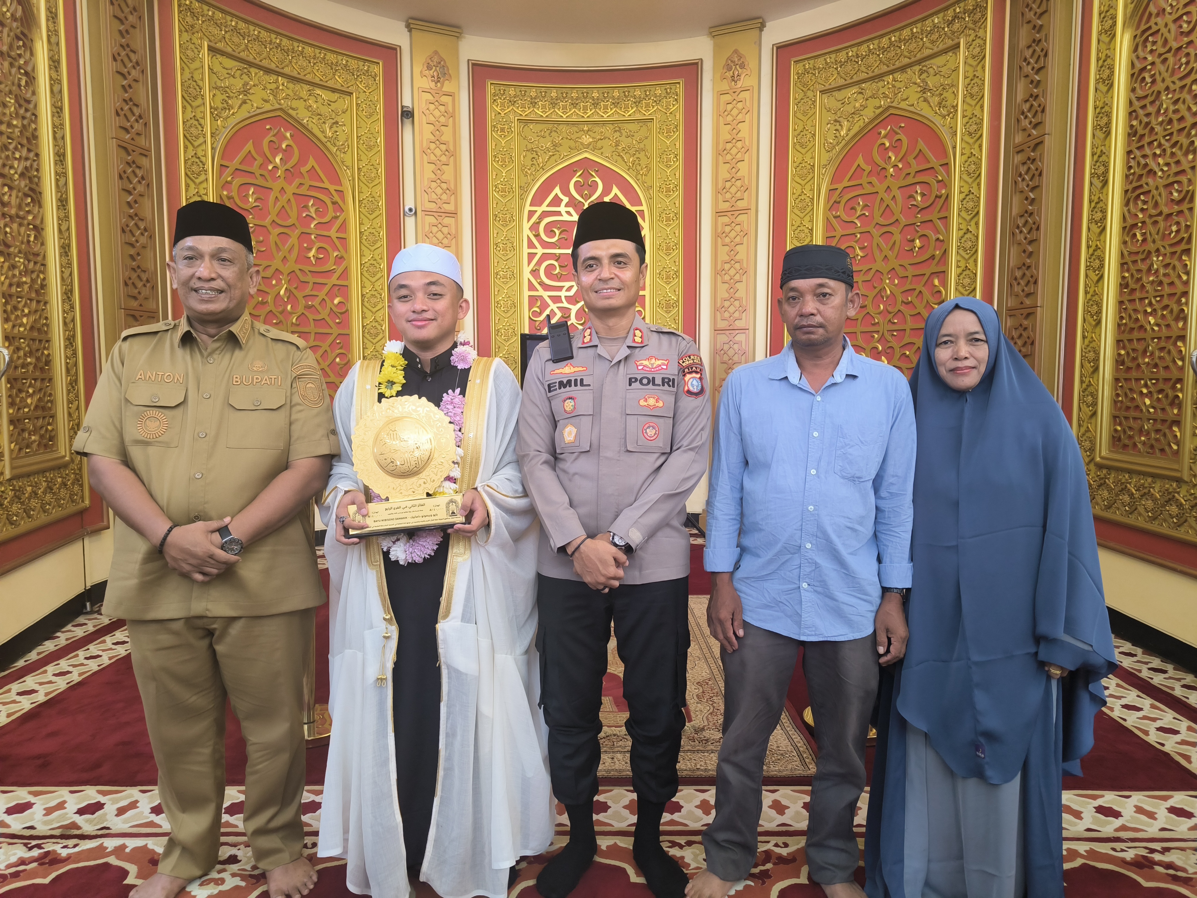 Juara II Hifzil Quran Internasional, Bayu Damanik Diamanahkan jadi Imam Masjid Agung Rohul
