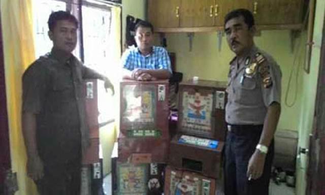 Enam Mesin Judi Jackpot di Rohul Disikat Polsek Tandun