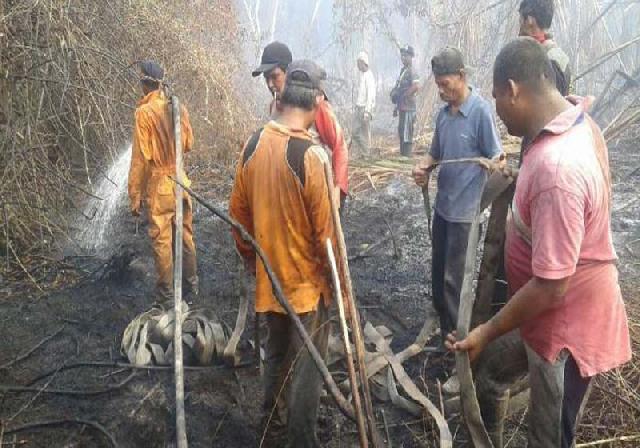 Tim Pemadam Terus Padamkan Api di Bandul