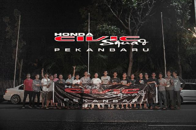 Peringati HUT yang Pertama, Honda Civic Squad Pekanbaru Gelar Touring