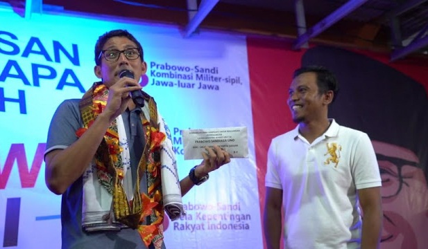 Caleg Golkar Hingga Eks Ketua DPC Nasdem Beri Sumbangan Buat Sandi Kampanye