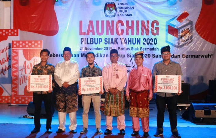 Launching Pilbup, KPU Siak Kenalkan Logo, Maskot dan Jingle Pilkada Siak 2020
