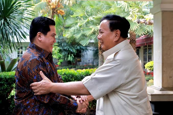 Prabowo Larang Erick Aktif di Tim Pemenangan