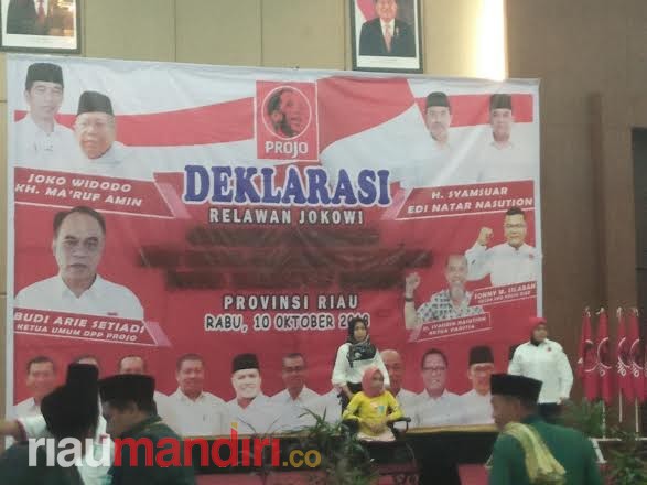 Coretan Hitam di Baliho Deklarasi Relawan Jokowi Riau Curi Perhatian, Ini Penjelasan Panitia
