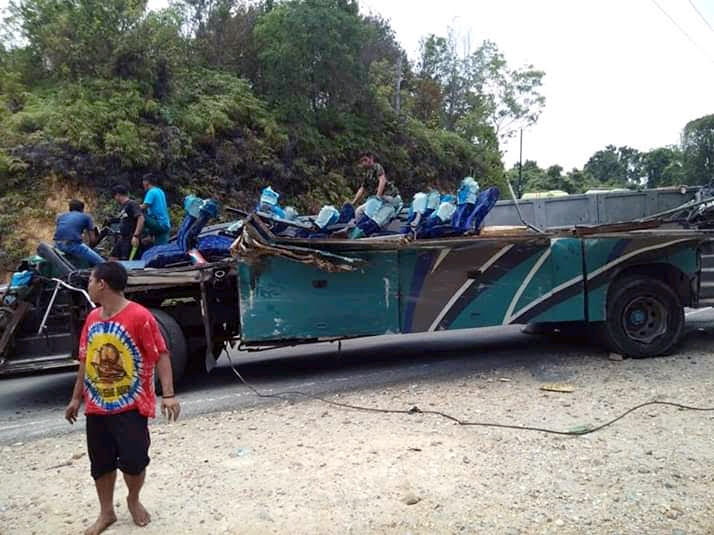 Bus PM TOH Kecelakaan Tunggal di Kuansing, 6 Orang Tewas