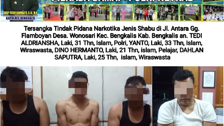 Penggerebekan Pesta Sabu, 1 Oknum Polisi dan 1 Pelajar Diciduk