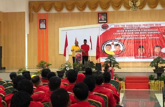 Konsolidasi ke-2 dengan PDIP Riau, Pasangan AYO Paparkan Sejumlah Program