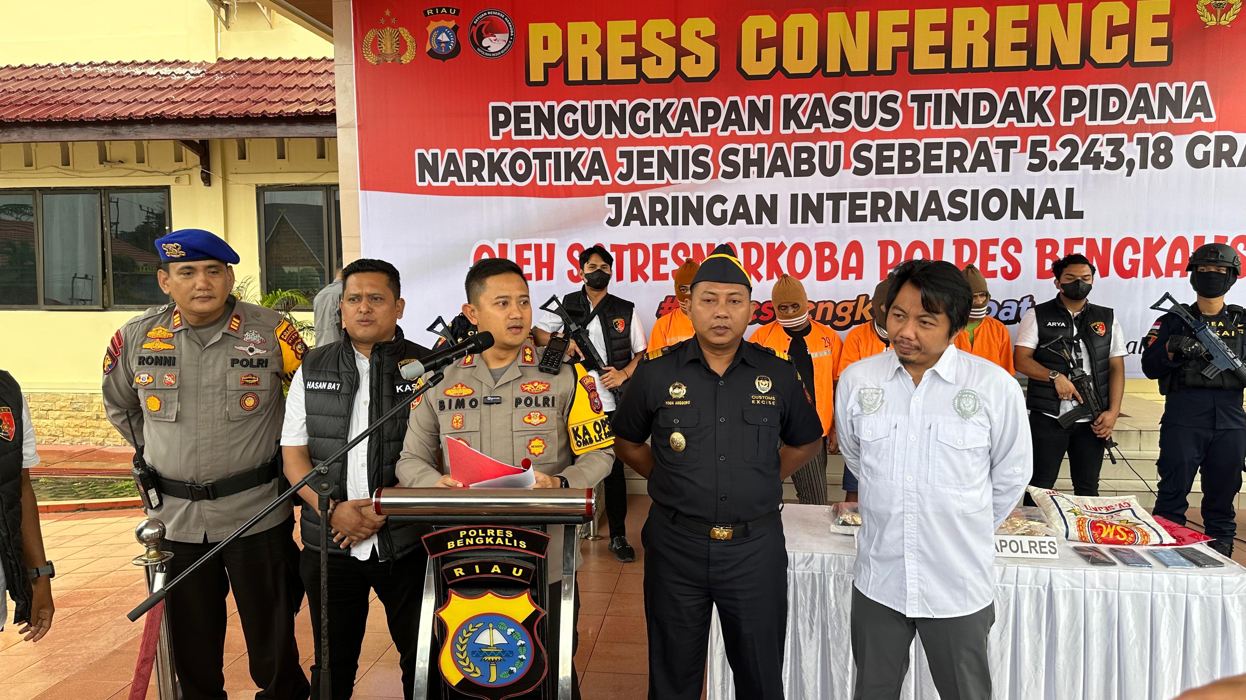 Empat Tersangka, Polres Bengkalis Ungkap Peredaran 5 Kg Sabu Asal Malaysia
