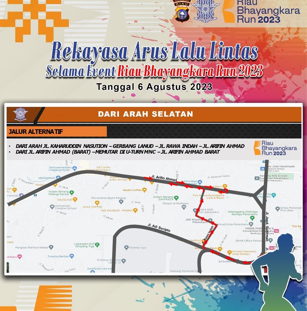 CFD Ditiadakan dan Arus Lalulintas Dialihkan Saat Event Riau Bhayangkara Run