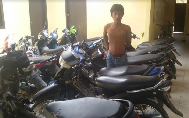 Polisi Amankan Barang Bukti 16 Sepeda Motor dari Satu Tersangka Curanmor