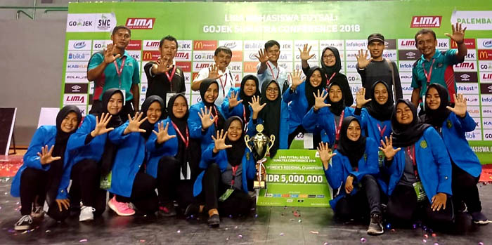 Juarai Liga Mahasiswa Go-Jek, Tim Futsal Putri UIR Wakili Sumatera ke Tingkat Nasional