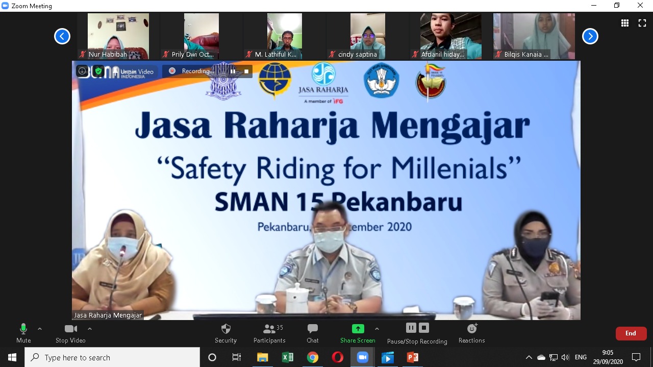 Jasa Raharja Riau Gelar JR Mengajar Virtual