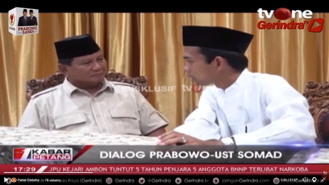 Eksklusif! Video Dialog Prabowo dengan Ustaz Abdul Somad