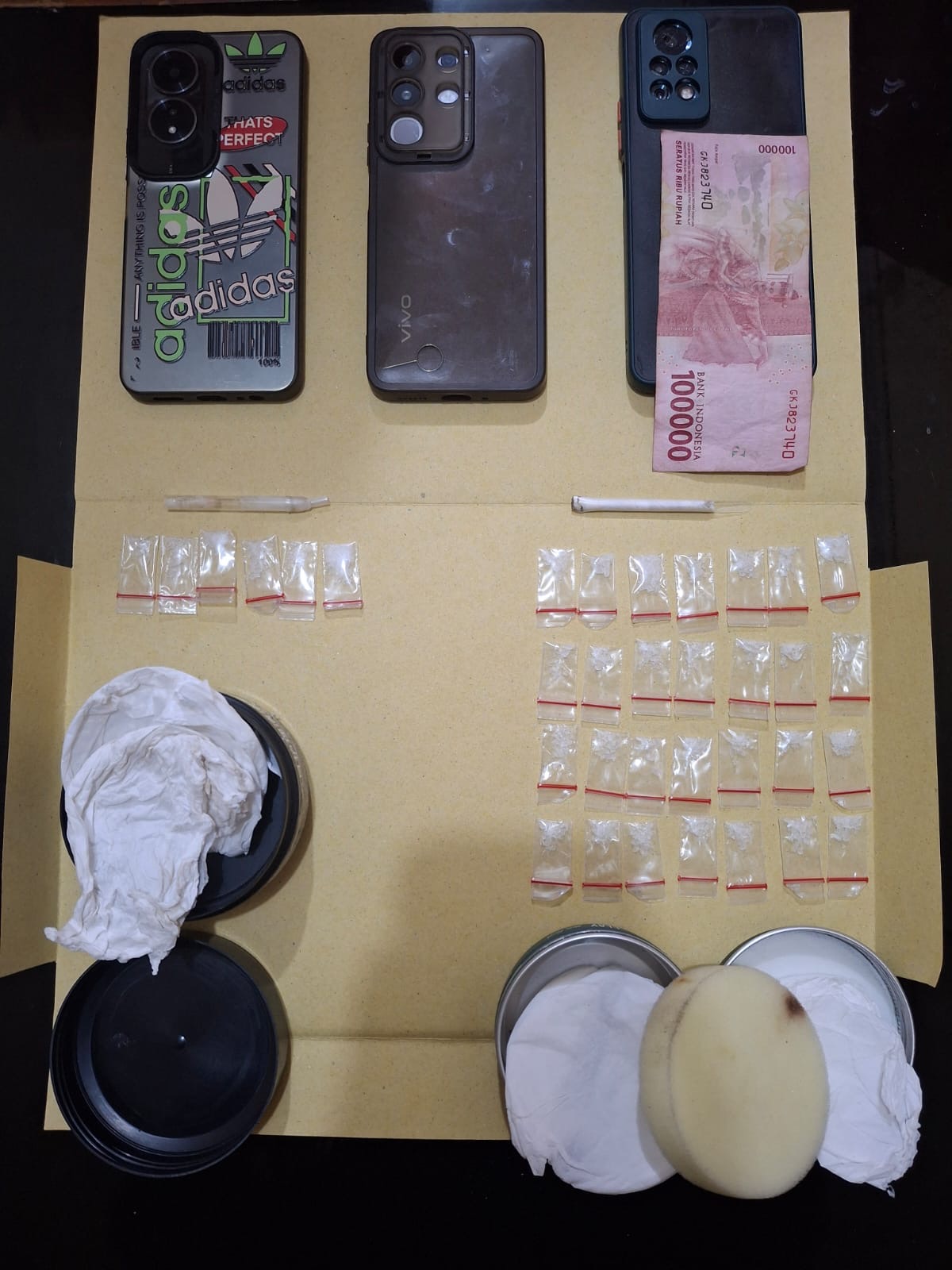 Tiga Bandar Sabu Digerebek Polsek Tualang