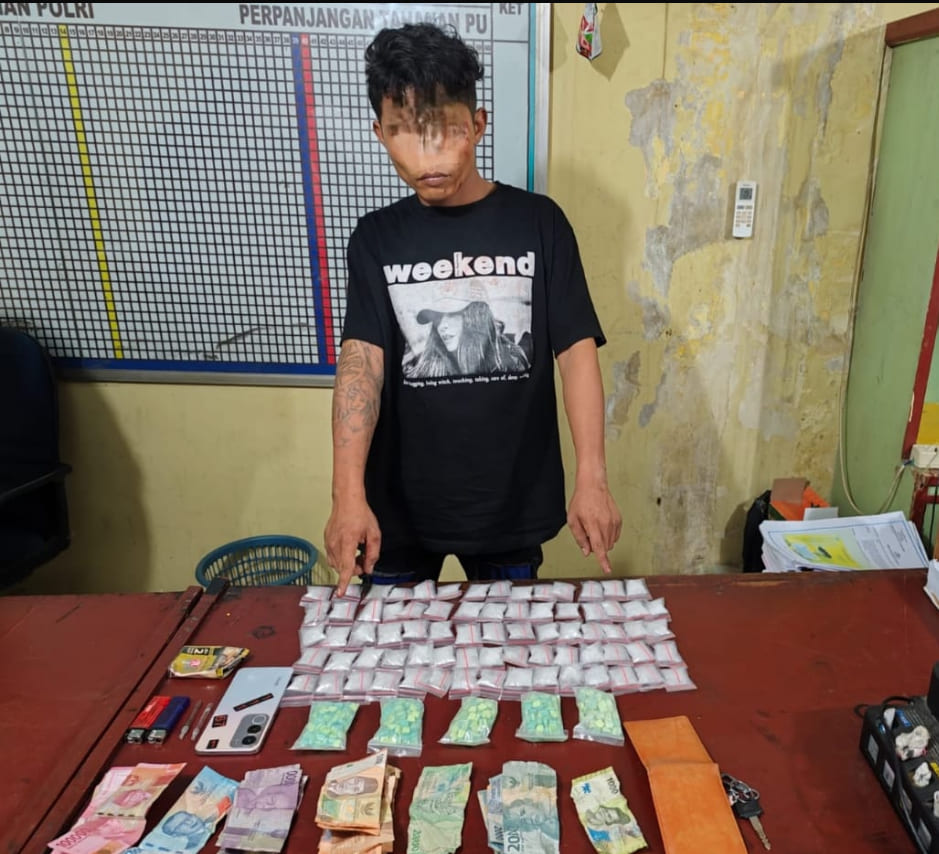 Polsek Kandis Amankan Diduga Pengedar: Sita 74 Paket Sabu dan 501 Butir Ekstasi