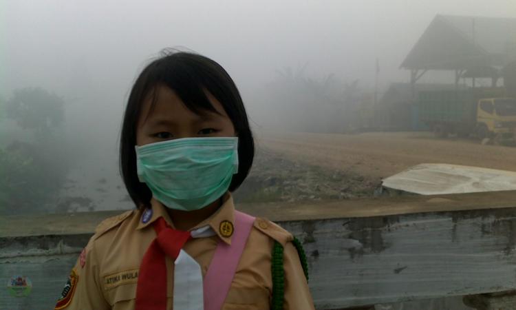 Kabut Asap Meningkat, Diskes Riau Imbau Siswa Gunakan Masker 