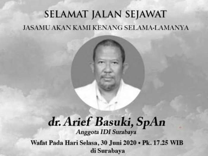 Satu Lagi Dokter di Surabaya Meninggal Terpapar COVID-19