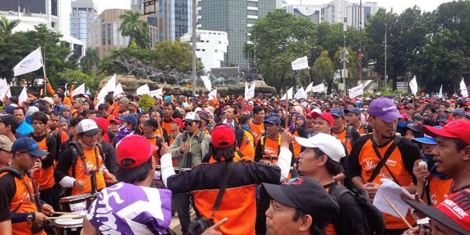 Ada Prabowo Subianto, Massa Buruh Antusias Datangi Senayan