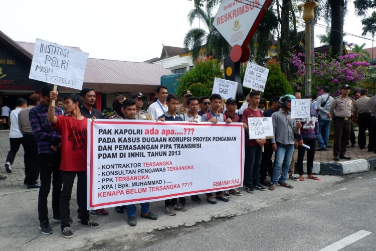 Polda Didesak Tetapkan Wabup Bengkalis Tersangka Korupsi Pipa Transmisi di Inhil