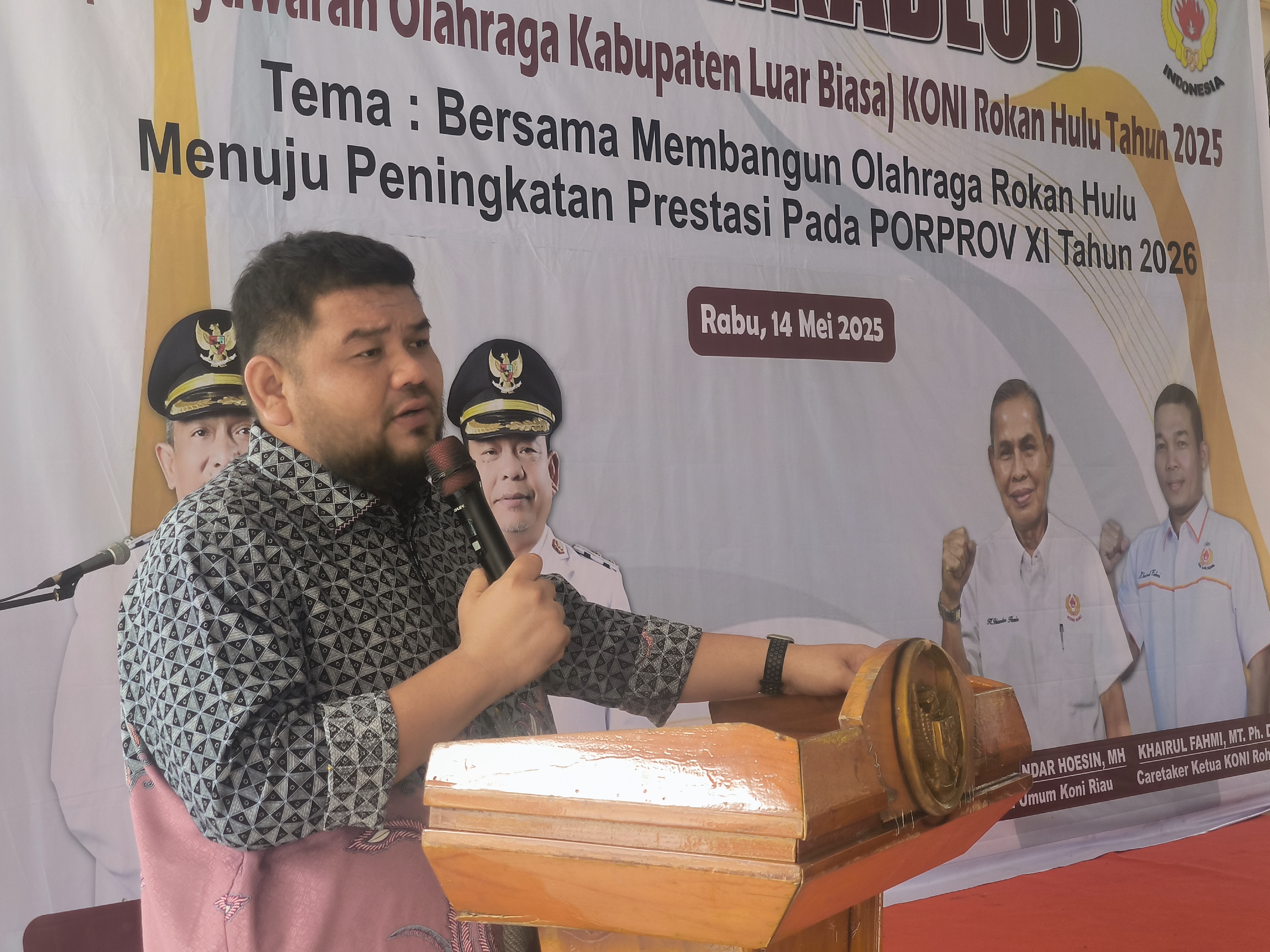 Aklamasi, Novliwanda Ade Putra Pimpin KONI Rohul