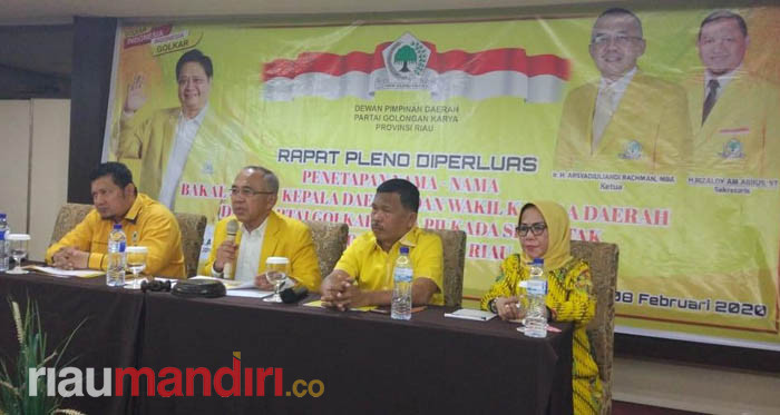 Golkar Riau Gelar Pleno Penetapan Bakal Calon Kepala Daerah untuk 9 Kabupaten/Kota