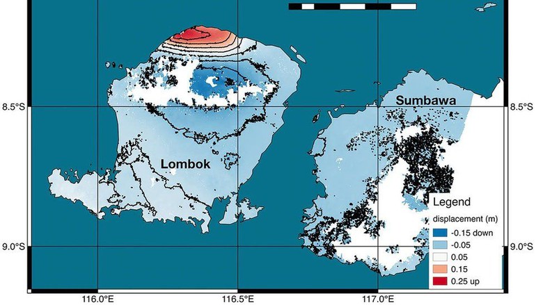 NASA Beberkan Perubahan Permukaan Daratan Akibat Gempa Lombok 