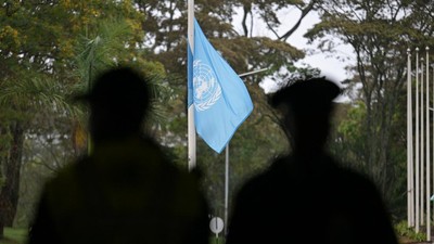 PBB Kibarkan Bendera Setengah Tiang