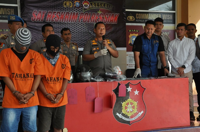 Polres Siak Lumpuhkan Pelaku Pencurian Modus Pecah Kaca Mobil