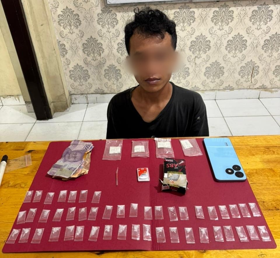 Diduga Bandar Sabu di Tualang Ditangkap Polisi: 47 Paket Siap Edar Disita