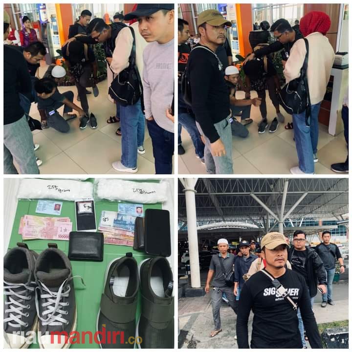 Polresta Pekanbaru Amankan Dua Pemuda Bawa 1 Kg Lebih Sabu di Bandara SSK II