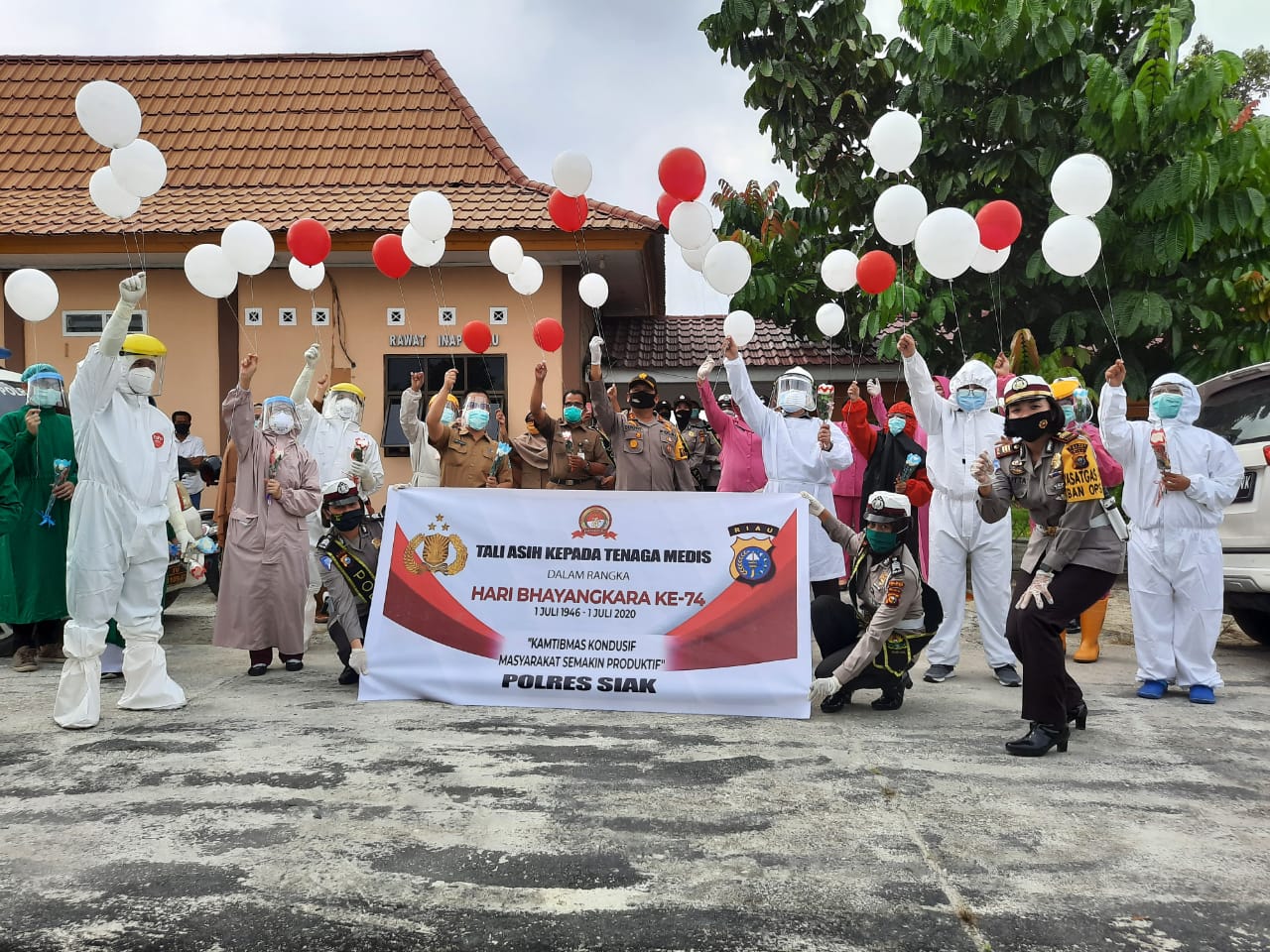 Hari Bhayangkara ke-74, Polres Apresiasi Tenaga Medis RSUD yang Jaga Siak Tetap Aman dari Covid-19