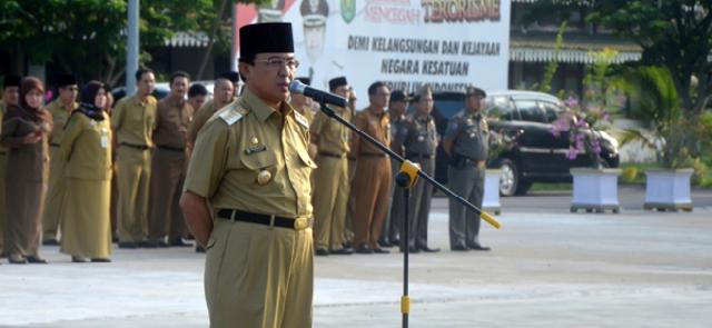 Pasca-Lebaran, Bupati Wardan Pimpin Apel Gabungan