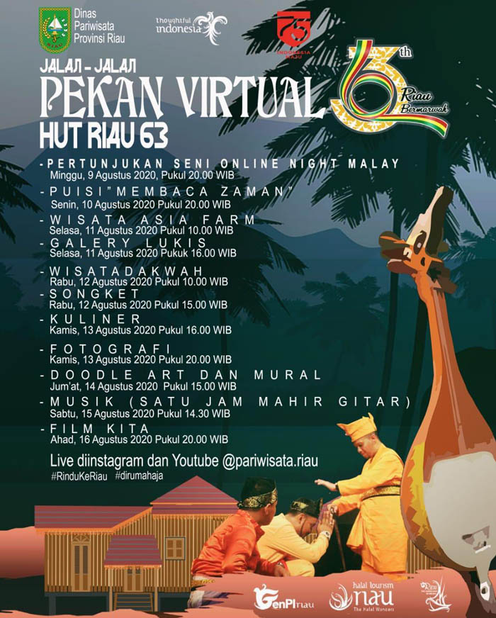 Sempena HUT ke-63 Provinsi Riau, Dispar Gelar Pekan Virtual