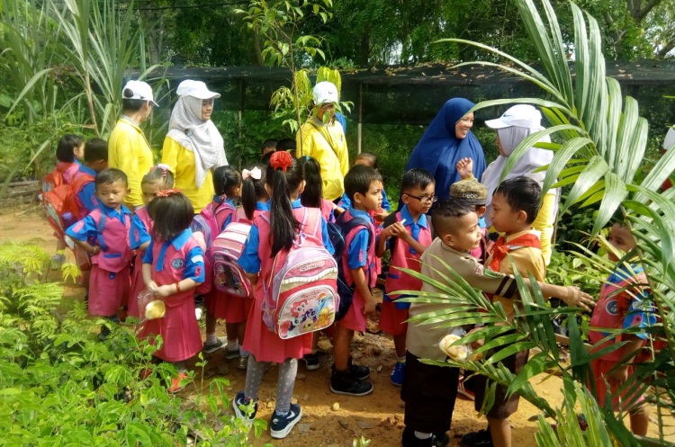 Yayasan Setia Budi Bagansiapiapi Boyong Siswa Didik Kunjungi Taman Edukasi DLH Rohil