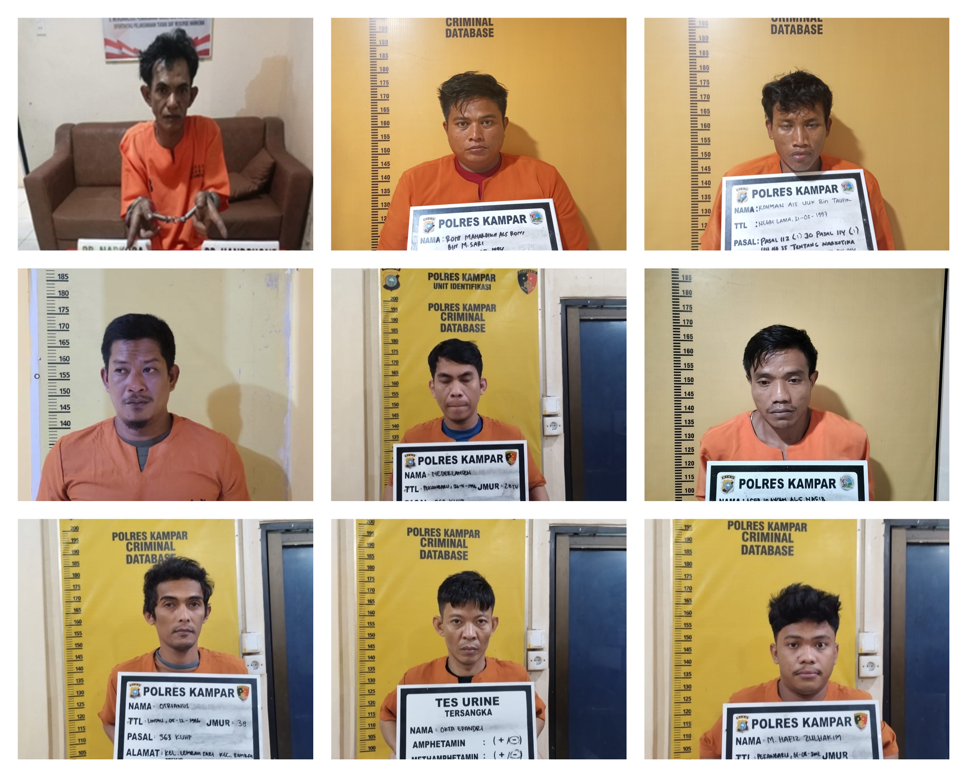 Ini Identitas 11 Tahanan Polres Kampar yang Kabur