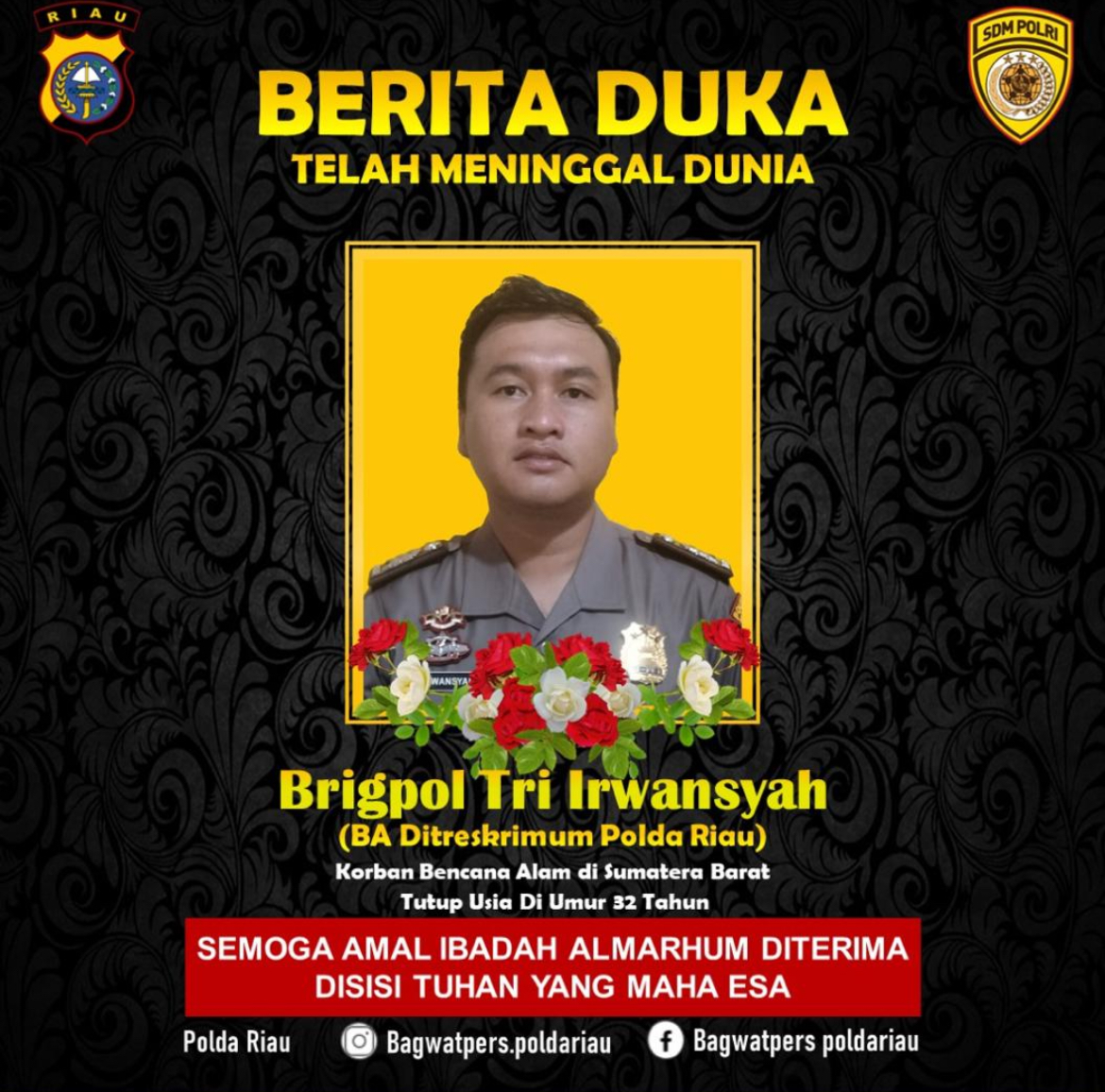 Polda Riau Akan Naikkan Pangkat Almarhum Tri Irwansyah