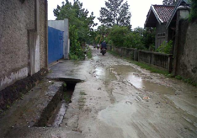 Jalan Dusun Bandar Sari Rusak Parah