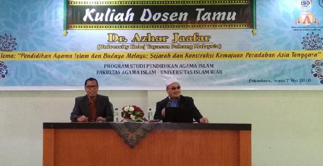 Kuliah Umum di FAI UIR, Dr Azhar dari Malaysia Kupas Kemajuan Peradaban Asia Tenggara
