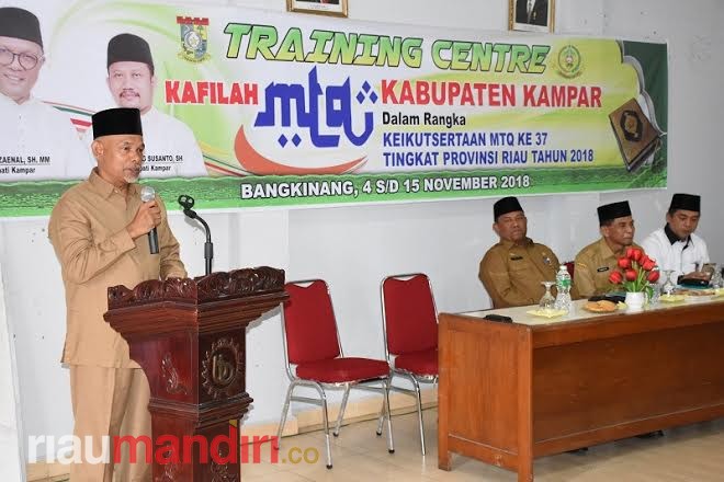 56 Peserta Ikuti Pemusatan Latihan, Kampar Optimis Juara Umum MTQ Provinsi Riau 2018