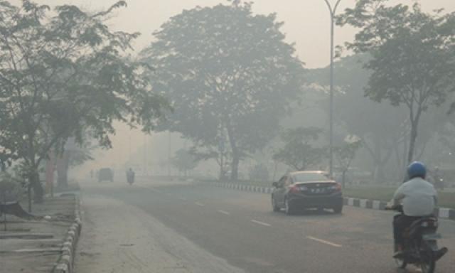 Bengkalis Diselimuti Kabut Asap Kiriman