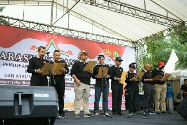 Empat Pasang Cagubri Deklarasi Kampanye Damai, Ini Janji Mereka