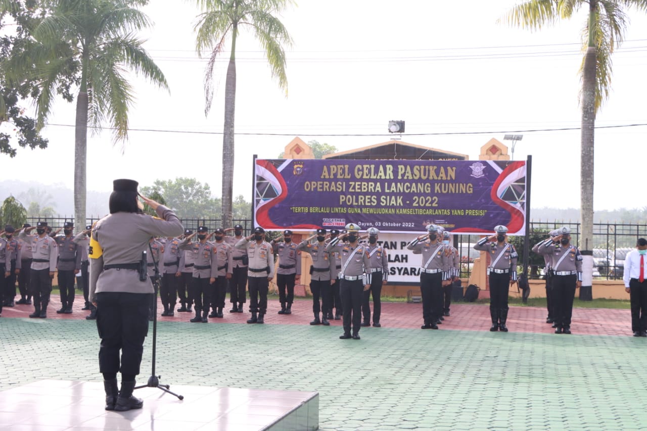 Gelar Apel Operasi Zebra Lancang Kuning 2022, Polres Siak Target 7 Pelanggaran