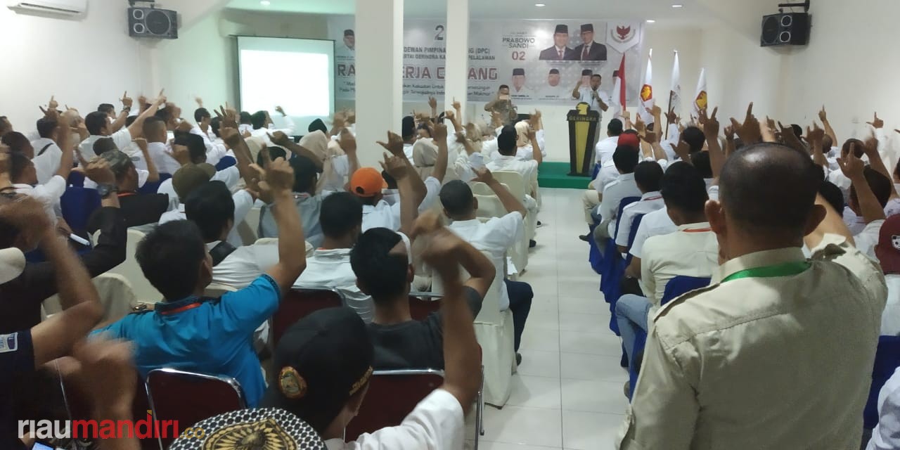 Ditutup Eddy Tanjung, Rakercab DPC Gerindra Pelalawan Berlangsung Lancar
