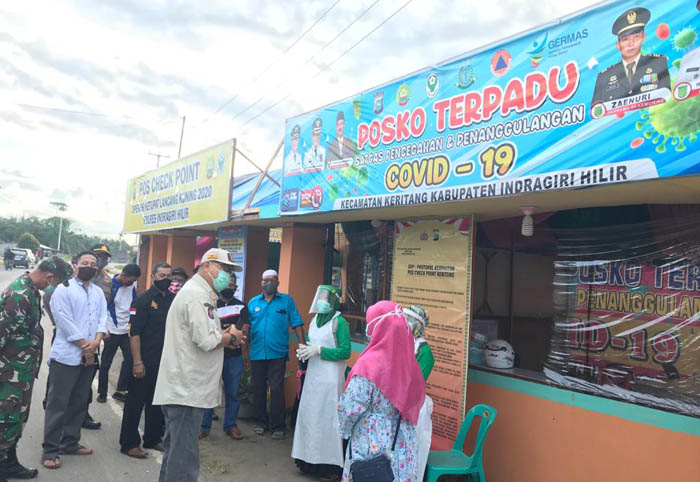 Wabup Inhil Tinjau Sejumlah Posko Covid-19 di Wilayah Perbatasan