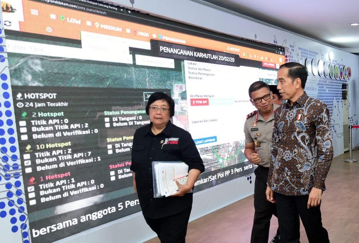 Kapolda Riau Pamerkan Dashboard Lancang Kuning Pemantau Karhutla ke Presiden Jokowi